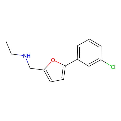 N-{[5-(3-chlorophenyl)furan-2-yl]methyl}ethanamine structure