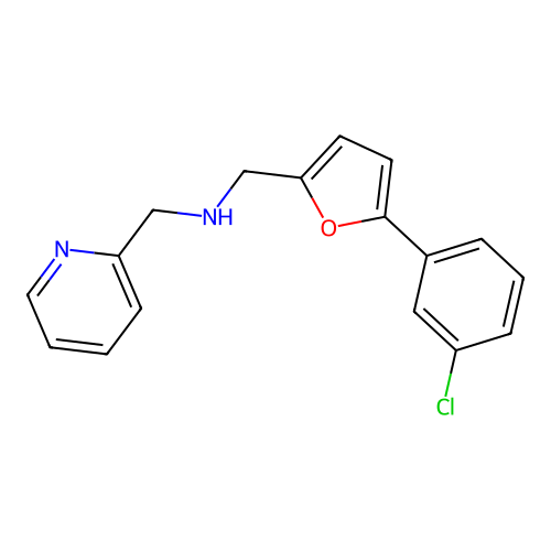 N-[[5-(3-chlorophenyl)furan-2-yl]methyl]-1-pyridin-2-ylmethanamine structure