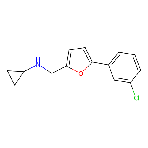 N-[[5-(3-chlorophenyl)furan-2-yl]methyl]cyclopropanamine structure
