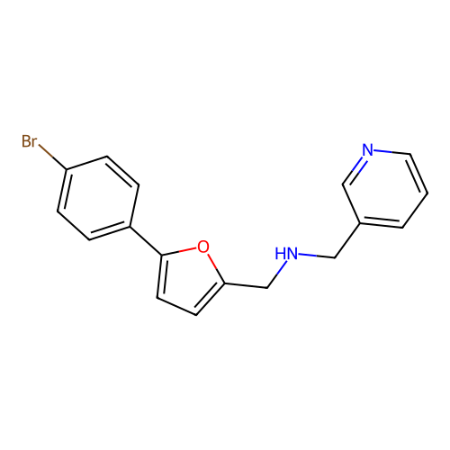 1-[5-(4-bromophenyl)furan-2-yl]-N-(pyridin-3-ylmethyl)methanamine structure
