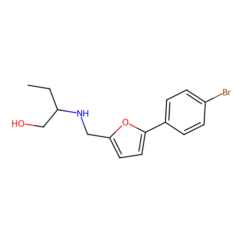 2-({[5-(4-Bromophenyl)furan-2-yl]methyl}amino)butan-1-ol structure