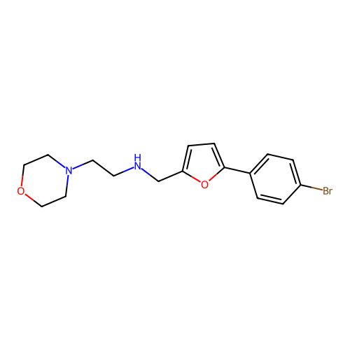 N-{[5-(4-bromophenyl)furan-2-yl]methyl}-2-(morpholin-4-yl)ethanamine structure