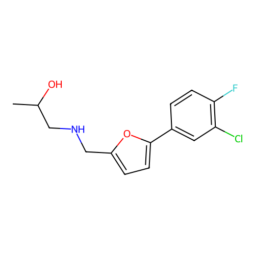 1-[[5-(3-Chloro-4-fluorophenyl)furan-2-yl]methylamino]propan-2-ol structure