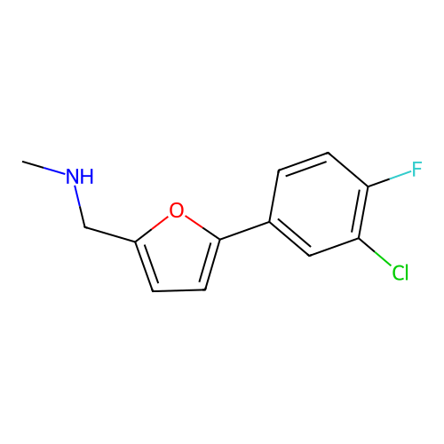 1-[5-(3-chloro-4-fluorophenyl)furan-2-yl]-N-methylmethanamine structure