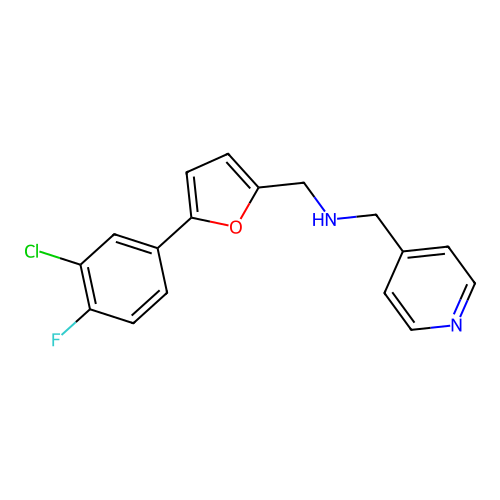 1-[5-(3-chloro-4-fluorophenyl)furan-2-yl]-N-(pyridin-4-ylmethyl)methanamine structure