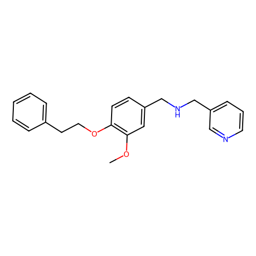 1-[3-methoxy-4-(2-phenylethoxy)phenyl]-N-(pyridin-3-ylmethyl)methanamine structure