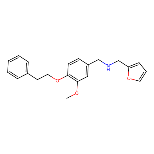 Furan-2-ylmethyl-(3-methoxy-4-phenethyloxy-benzyl)-amine structure