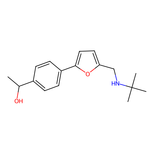 1-(4-{5-[(Tert-butylamino)methyl]furan-2-yl}phenyl)ethanol structure