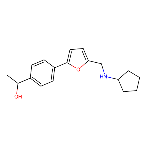 1-(4-{5-[(Cyclopentylamino)methyl]furan-2-yl}phenyl)ethanol structure