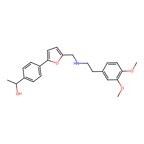 1-{4-[5-({[2-(3,4-Dimethoxyphenyl)ethyl]amino}methyl)-2-furyl]phenyl}ethanol structure