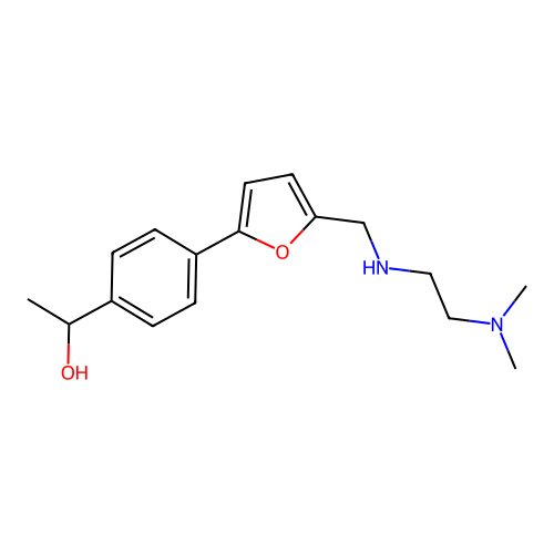 1-{4-[5-({[2-(Dimethylamino)ethyl]amino}methyl)furan-2-yl]phenyl}ethanol structure