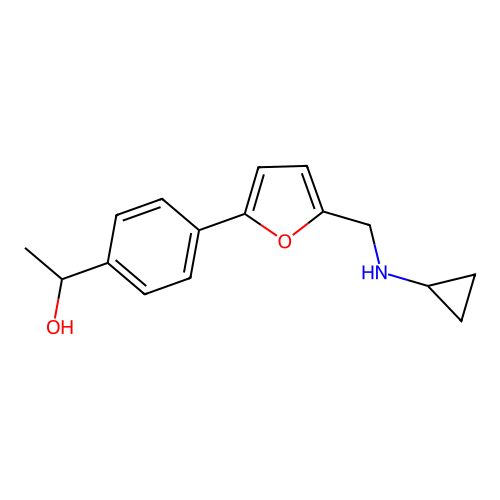 1-(4-{5-[(Cyclopropylamino)methyl]furan-2-yl}phenyl)ethanol structure