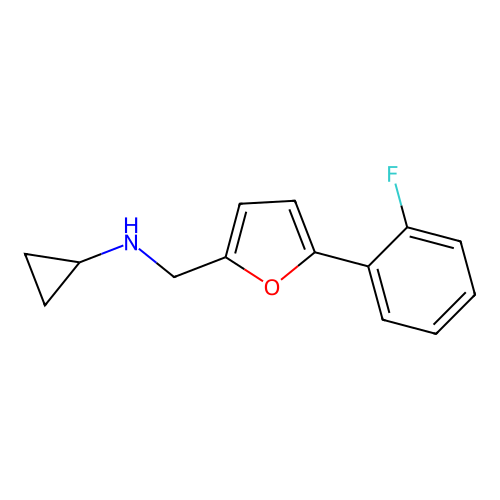 N-{[5-(2-fluorophenyl)furan-2-yl]methyl}cyclopropanamine structure