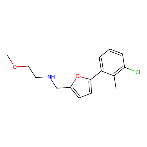 N-{[5-(3-chloro-2-methylphenyl)furan-2-yl]methyl}-2-methoxyethanamine structure