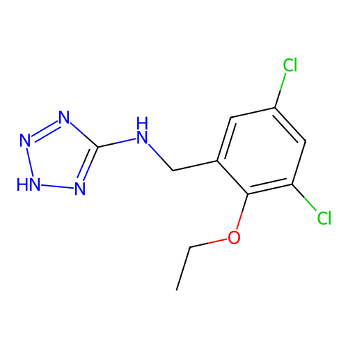 N-(3,5-dichloro-2-ethoxybenzyl)-1H-tetrazol-5-amine structure