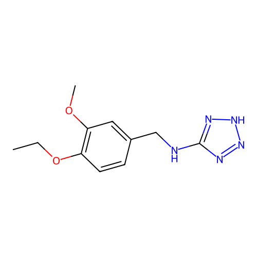 N-(4-ethoxy-3-methoxybenzyl)-1H-tetrazol-5-amine structure