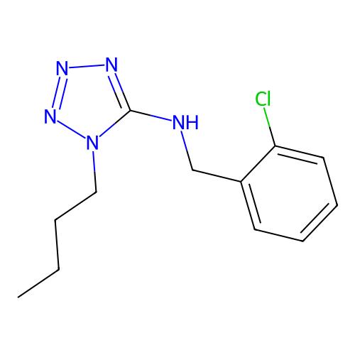 1-butyl-N-[(2-chlorophenyl)methyl]tetrazol-5-amine structure