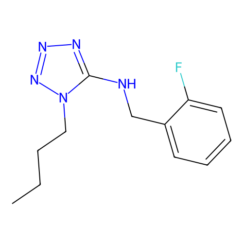1-butyl-N-[(2-fluorophenyl)methyl]tetrazol-5-amine structure