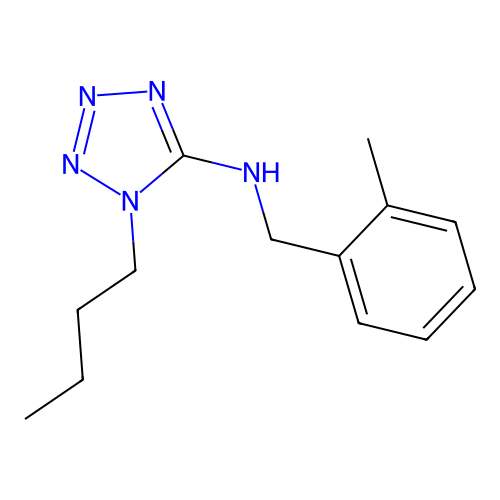 1-butyl-N-[(2-methylphenyl)methyl]tetrazol-5-amine structure