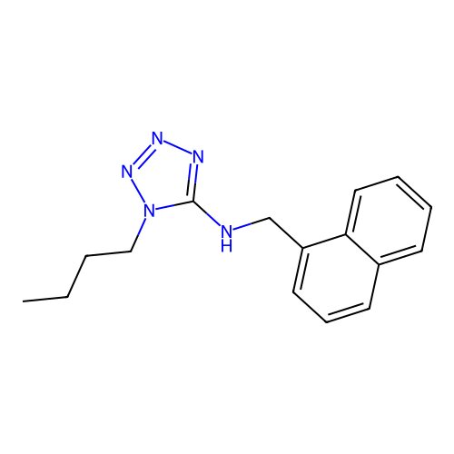 1-butyl-N-(naphthalen-1-ylmethyl)tetrazol-5-amine structure