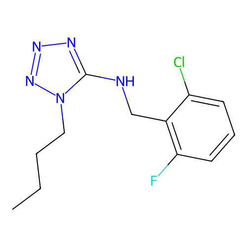 1-butyl-N-(2-chloro-6-fluorobenzyl)-1H-tetrazol-5-amine structure
