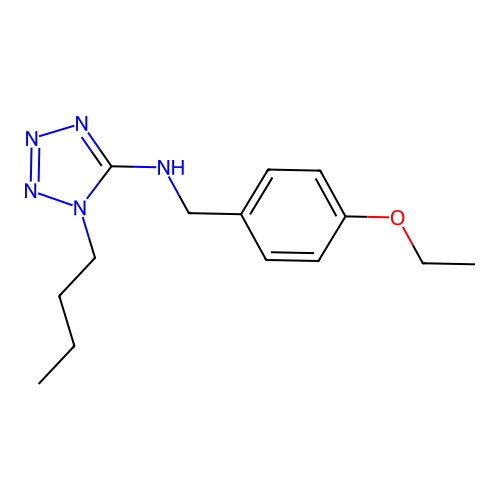 1-butyl-N-[(4-ethoxyphenyl)methyl]tetrazol-5-amine structure