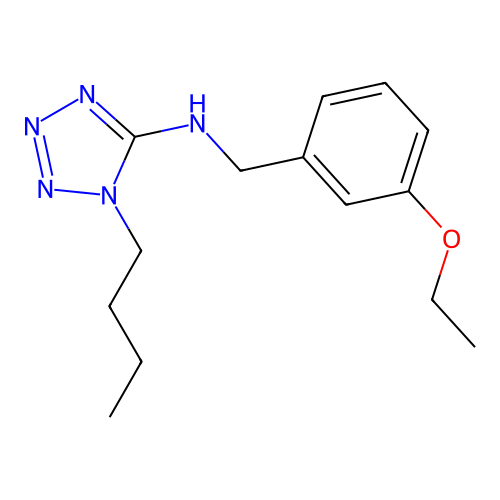 1-butyl-N-[(3-ethoxyphenyl)methyl]tetrazol-5-amine structure