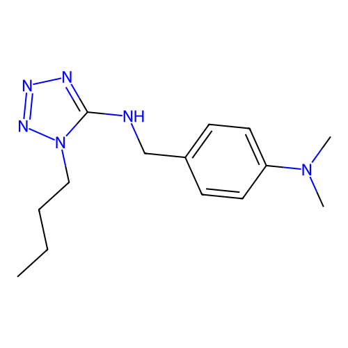 1-butyl-N-[4-(dimethylamino)benzyl]-1H-tetrazol-5-amine structure