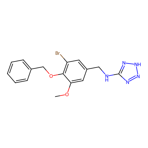 N-[(3-bromo-5-methoxy-4-phenylmethoxyphenyl)methyl]-2H-tetrazol-5-amine structure