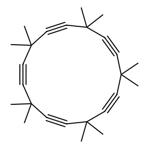 Decamethyl-(5)pericyclyne structure