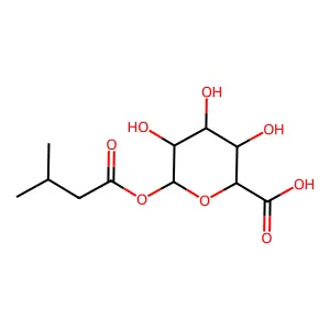 beta-D-Glucopyranuronic acid, 1-(3-methylbutanoate) structure