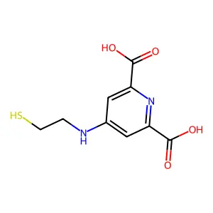 4-(N-(2-mercaptoethyl))aminopyridine-2,6-dicarboxylic acid structure