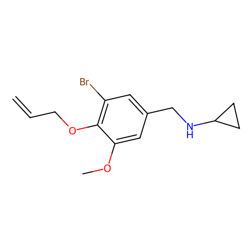 N-[3-bromo-5-methoxy-4-(prop-2-en-1-yloxy)benzyl]cyclopropanamine structure