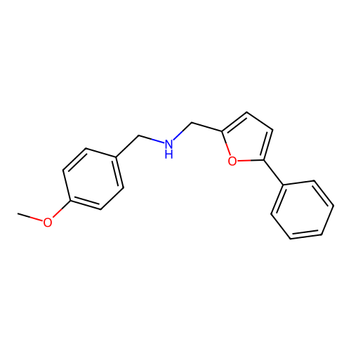 1-(4-methoxyphenyl)-N-[(5-phenylfuran-2-yl)methyl]methanamine structure