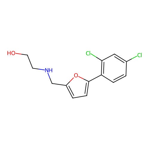 2-({[5-(2,4-Dichlorophenyl)-2-furyl]methyl}amino)ethanol structure
