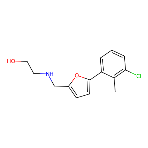 2-({[5-(3-Chloro-2-methylphenyl)-2-furyl]methyl}amino)ethanol structure