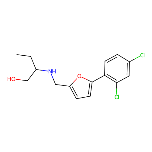 2-({[5-(2,4-Dichlorophenyl)furan-2-yl]methyl}amino)butan-1-ol structure