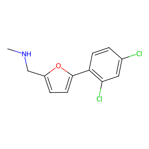 1-[5-(2,4-dichlorophenyl)furan-2-yl]-N-methylmethanamine structure