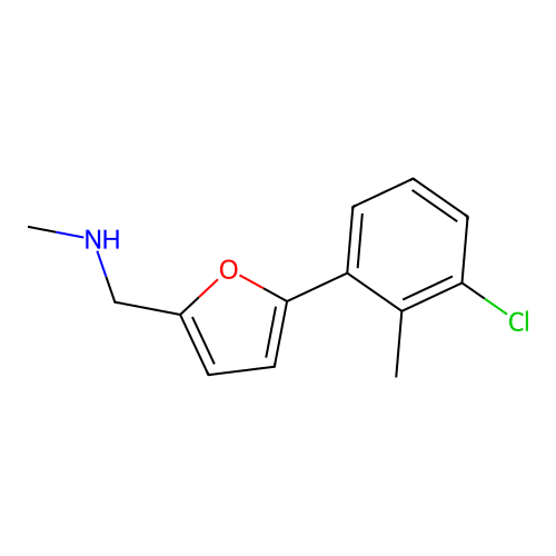 1-[5-(3-chloro-2-methylphenyl)furan-2-yl]-N-methylmethanamine structure