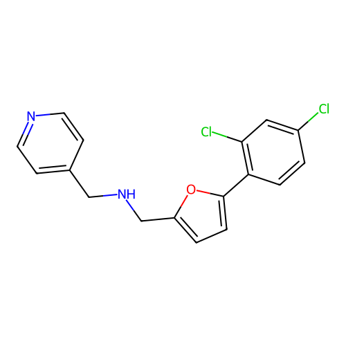 1-[5-(2,4-dichlorophenyl)furan-2-yl]-N-(pyridin-4-ylmethyl)methanamine structure