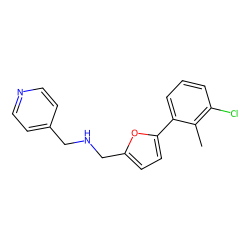 1-[5-(3-chloro-2-methylphenyl)furan-2-yl]-N-(pyridin-4-ylmethyl)methanamine structure