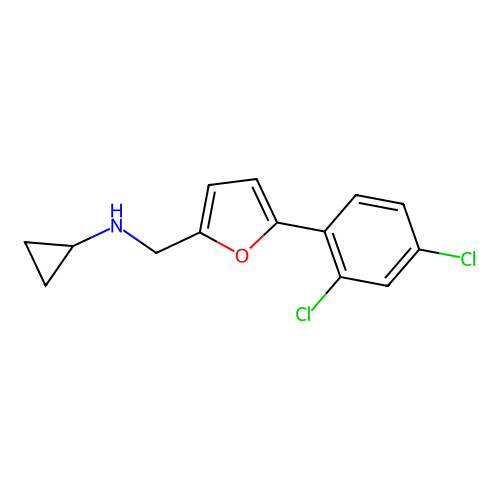 N-{[5-(2,4-dichlorophenyl)furan-2-yl]methyl}cyclopropanamine structure