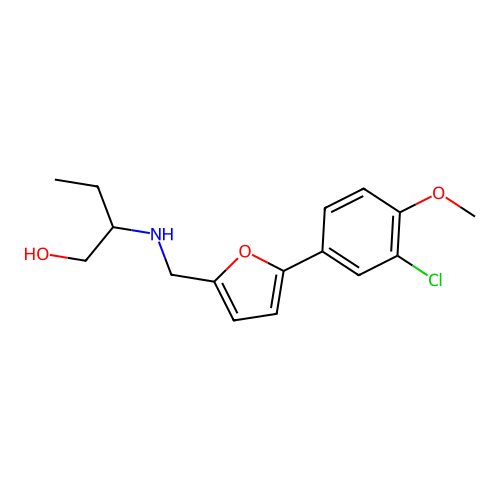 2-({[5-(3-Chloro-4-methoxyphenyl)furan-2-yl]methyl}amino)butan-1-ol structure