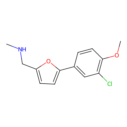 1-[5-(3-chloro-4-methoxyphenyl)furan-2-yl]-N-methylmethanamine structure