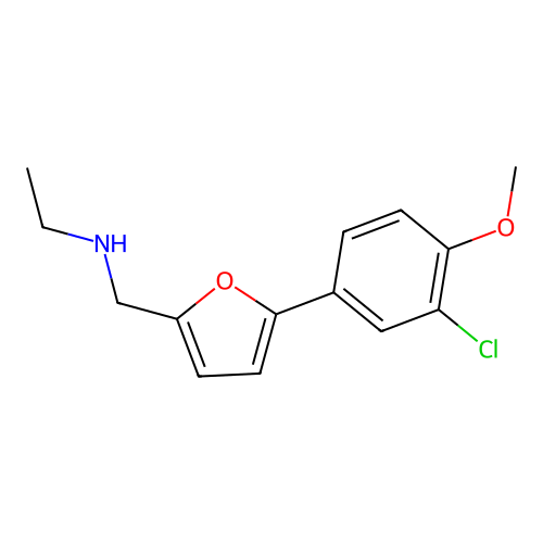 N-{[5-(3-chloro-4-methoxyphenyl)furan-2-yl]methyl}ethanamine structure