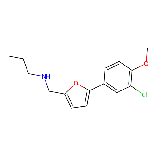N-{[5-(3-chloro-4-methoxyphenyl)furan-2-yl]methyl}propan-1-amine structure