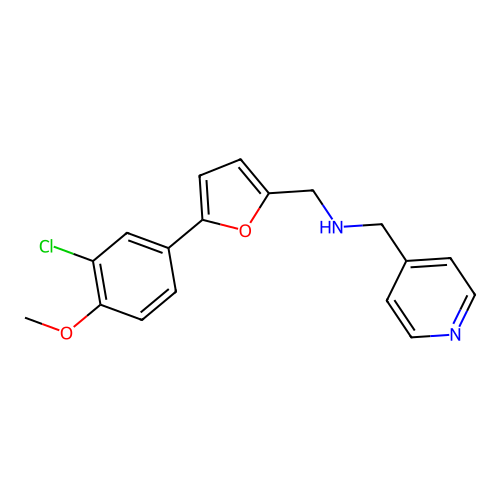 1-[5-(3-chloro-4-methoxyphenyl)furan-2-yl]-N-(pyridin-4-ylmethyl)methanamine structure