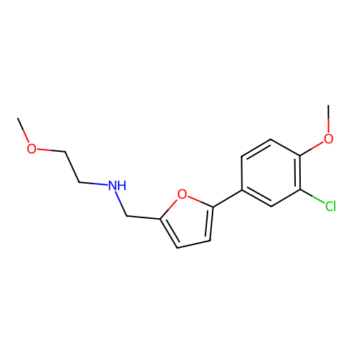 N-[[5-(3-chloro-4-methoxyphenyl)furan-2-yl]methyl]-2-methoxyethanamine structure