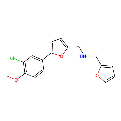 1-[5-(3-chloro-4-methoxyphenyl)furan-2-yl]-N-(furan-2-ylmethyl)methanamine structure