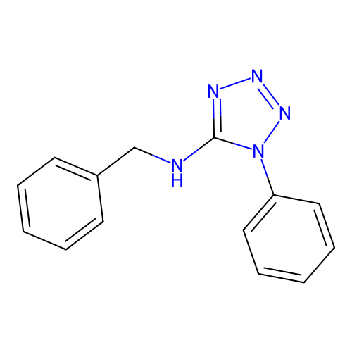 Benzyl-(1-phenyl-1H-tetrazol-5-yl)-amine structure